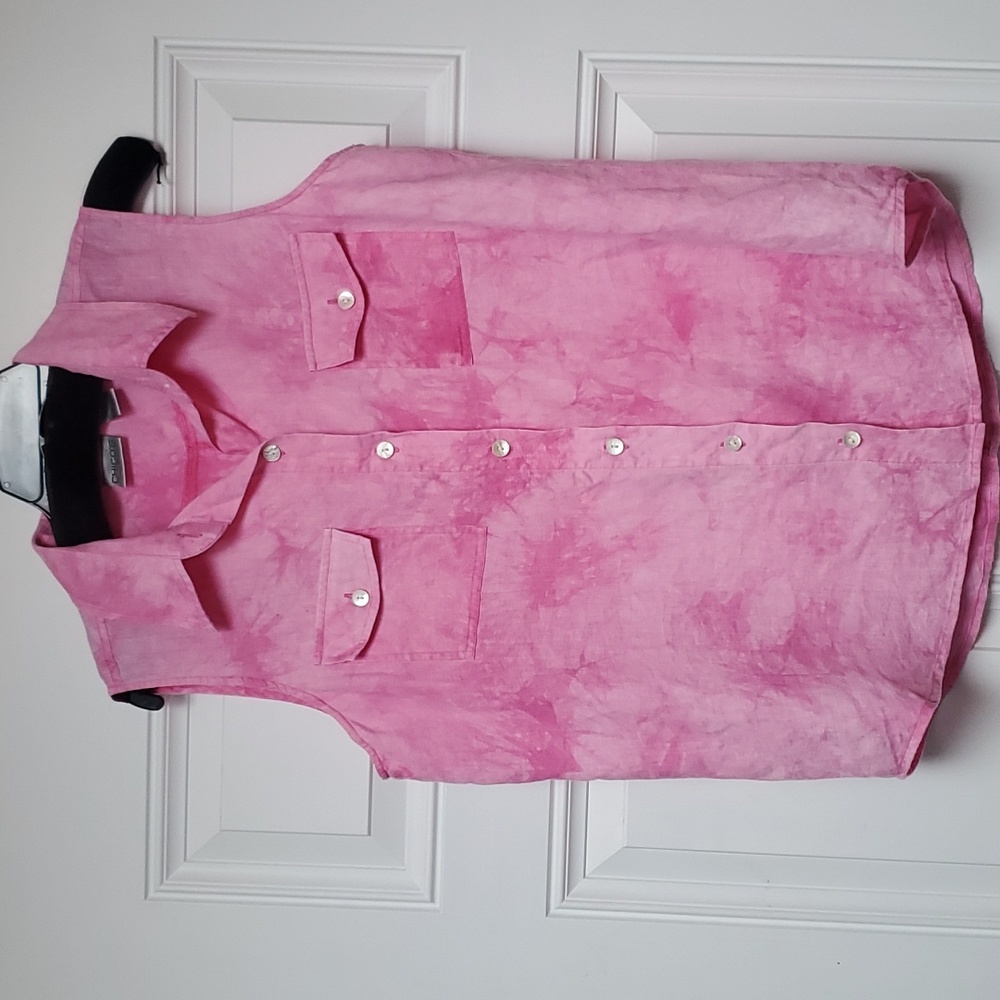 Pink chicos button up tank